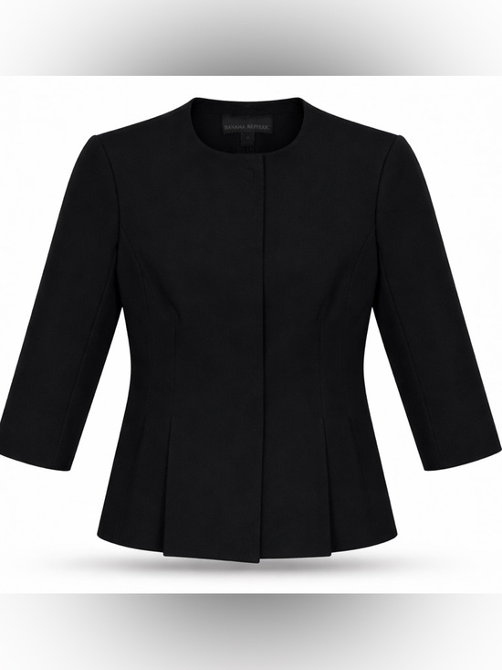 BANANA REPUBLIC Women’s Ponte Peplum Jacket Black Blazer Size 0 - Picture 7 of 16